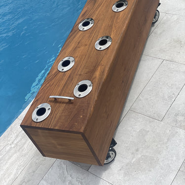 Solid Oiled Teak Rack of 8