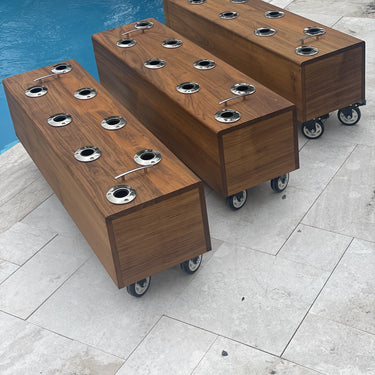 Solid Oiled Teak Rack of 8